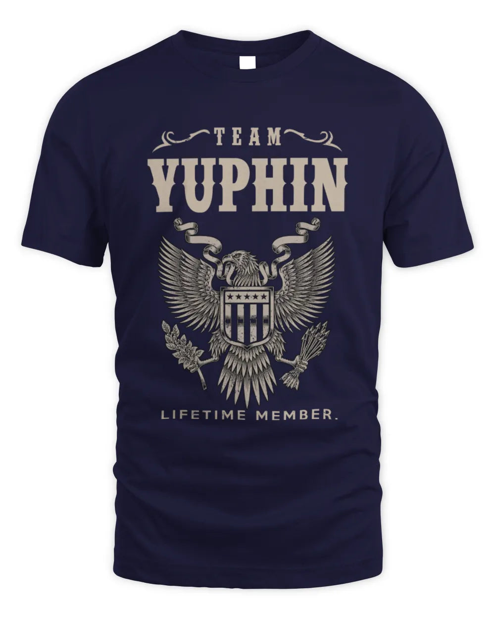YUPHIN TP06-K82 – Personalized Classic Style Apparel “Team NAME Lifetime Member” - Unisex Standard T-Shirt - Navy