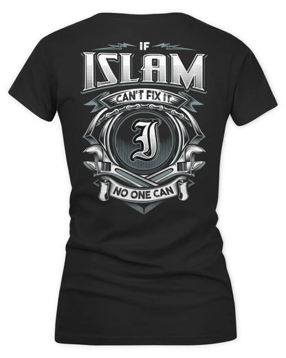 ISLAM AP81-K4-626 - Personalized Ahmed Quote Apparel “If Ahmed Can't Fix It, No One Can” - Women's V-Neck T-Shirt - Black
