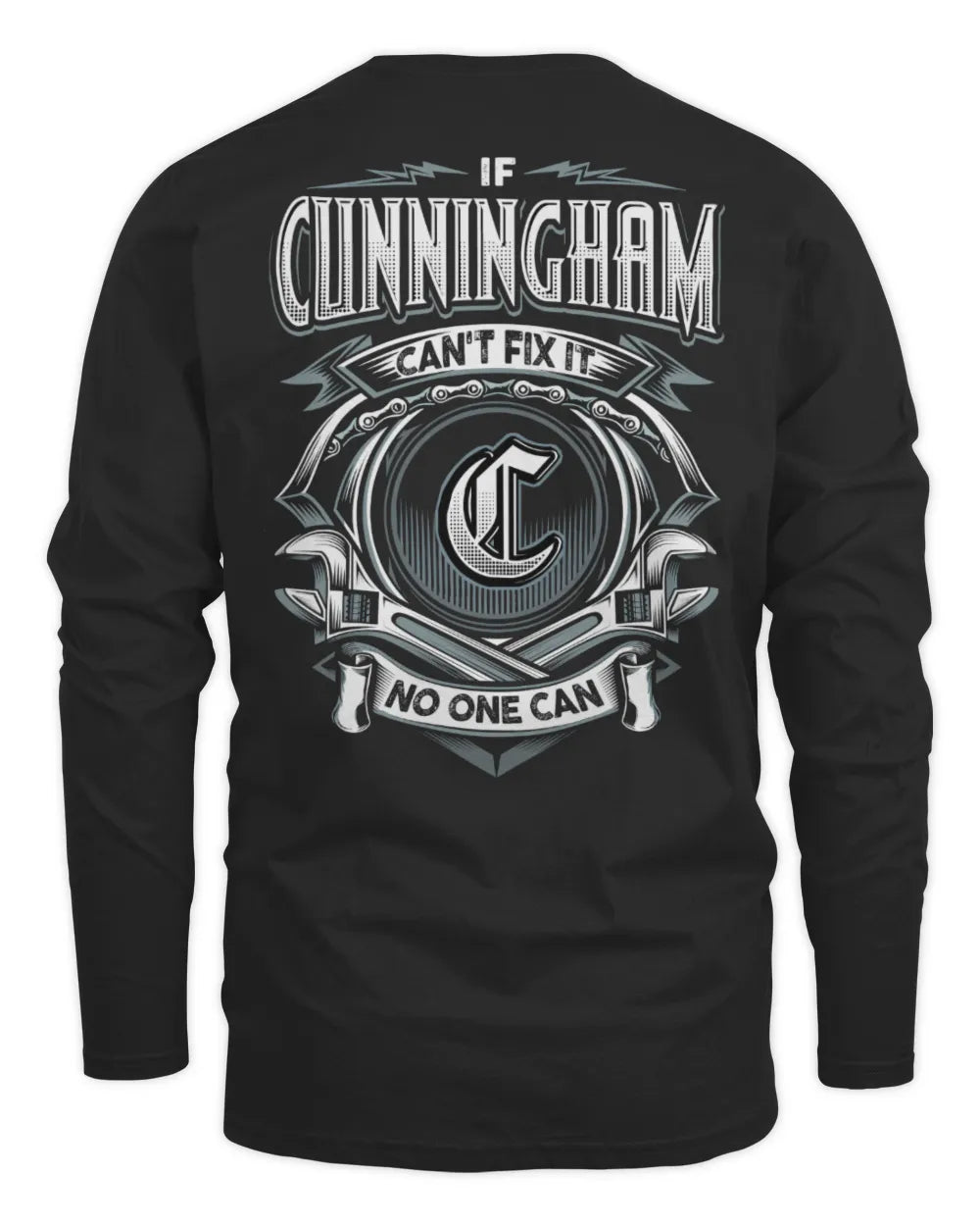 CUNNINGHAM AP81-K4-626 - Personalized Ahmed Quote Apparel “If Ahmed Can't Fix It, No One Can” - Men's Long Sleeved T-Shirt - Black