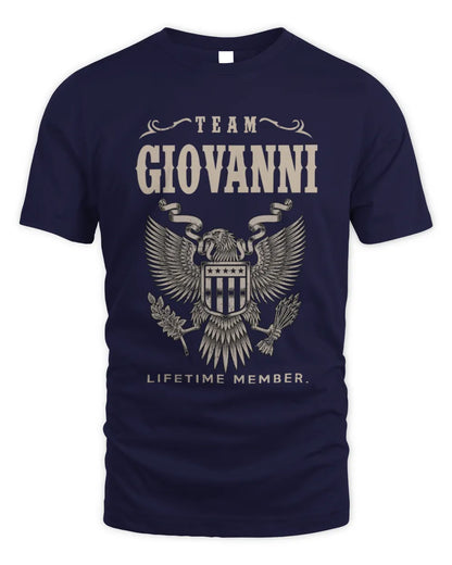 GIOVANNI TP06-K82 – Personalized Classic Style Apparel “Team NAME Lifetime Member” - Unisex Standard T-Shirt - Navy