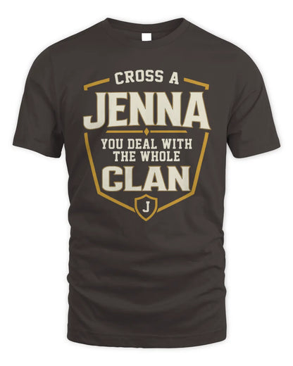 JENNA NT1-K008 Cross A/An NAME, You Deal With the Whole Clan | Personalized Vintage T-Shirt - Unisex Standard T-Shirt - Dark Chocolate