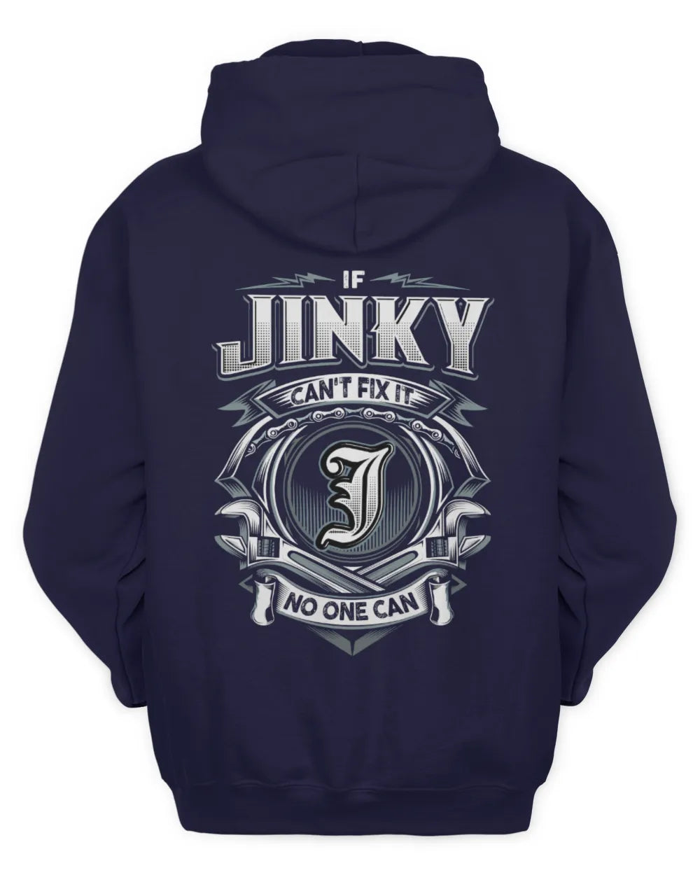 JINKY AP81-K4-626 - Personalized Ahmed Quote Apparel “If Ahmed Can't Fix It, No One Can” - Unisex Hoodie - Navy