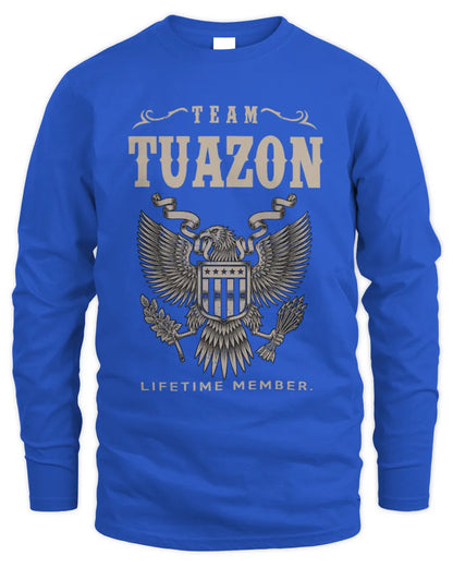 TUAZON TP06-K82 – Personalized Classic Style Apparel “Team NAME Lifetime Member” - Men's Long Sleeved T-Shirt - Royal