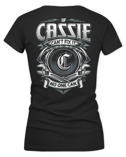 CASSIE AP81-K4-626 - Personalized Ahmed Quote Apparel “If Ahmed Can't Fix It, No One Can” - Women's V-Neck T-Shirt - Black