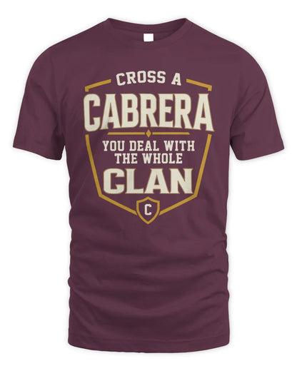 CABRERA NT1-K008 Cross A/An NAME, You Deal With the Whole Clan | Personalized Vintage T-Shirt - Unisex Standard T-Shirt - Maroon