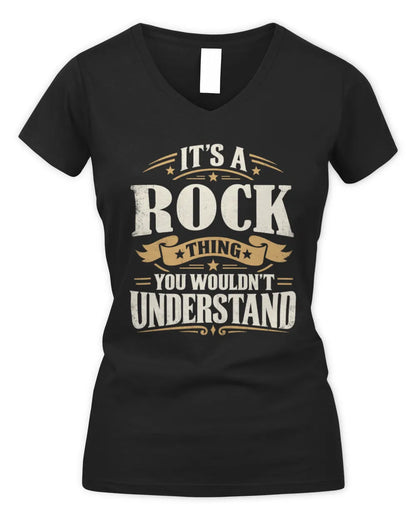 ROCK P08 TH51 - Personalized “It’s a/an [NAME] Thing – You Wouldn’t Understand” Shirt - Women's V-Neck T-Shirt - Black