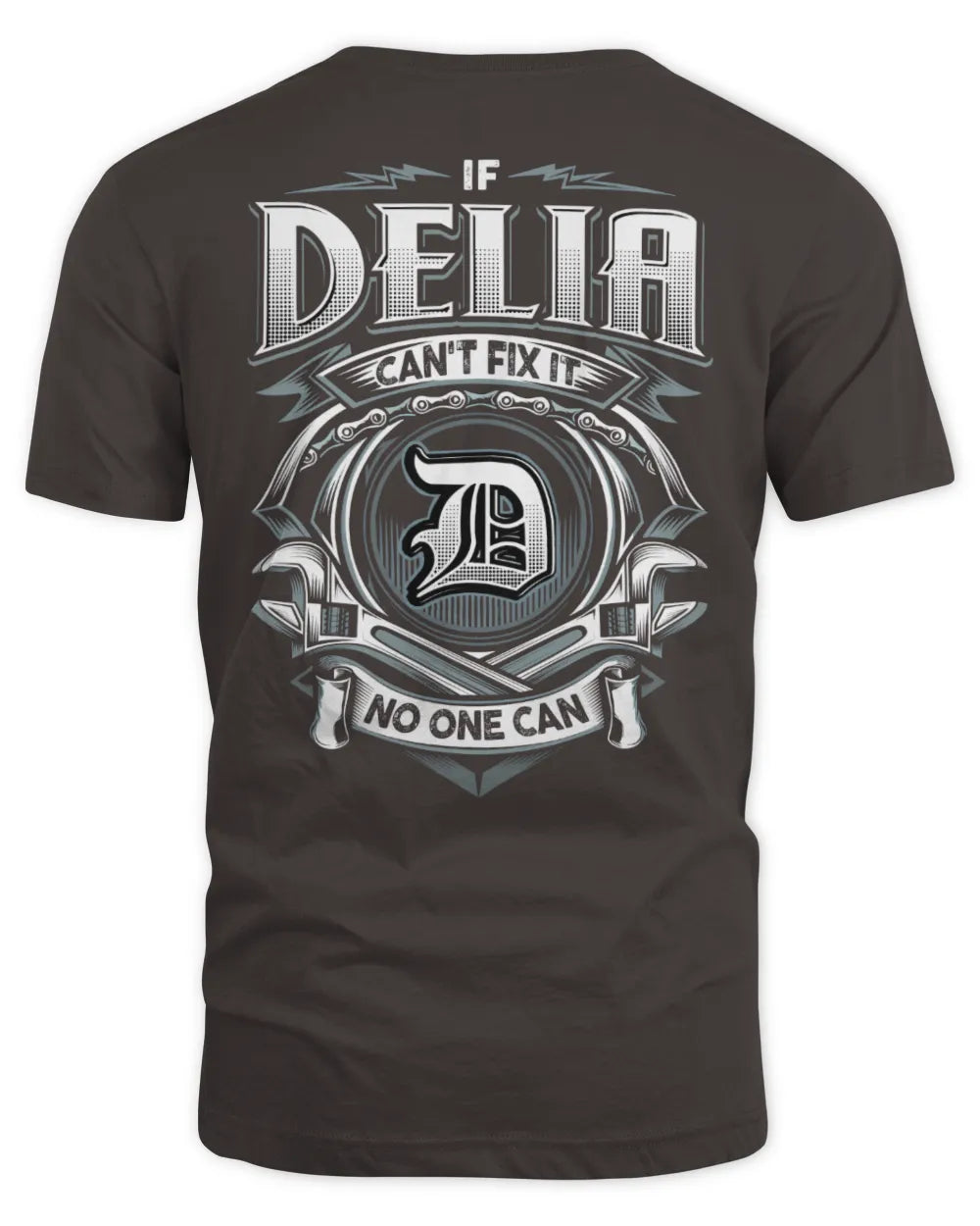 DELIA AP81-K4-626 - Personalized Ahmed Quote Apparel “If Ahmed Can't Fix It, No One Can” - Unisex Standard T-Shirt - Dark Chocolate