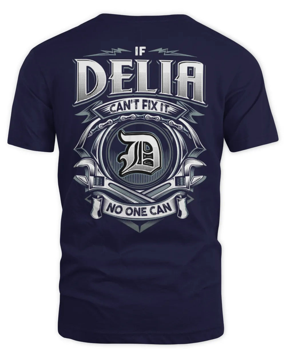 DELIA AP81-K4-626 - Personalized Ahmed Quote Apparel “If Ahmed Can't Fix It, No One Can” - Unisex Standard T-Shirt - Navy