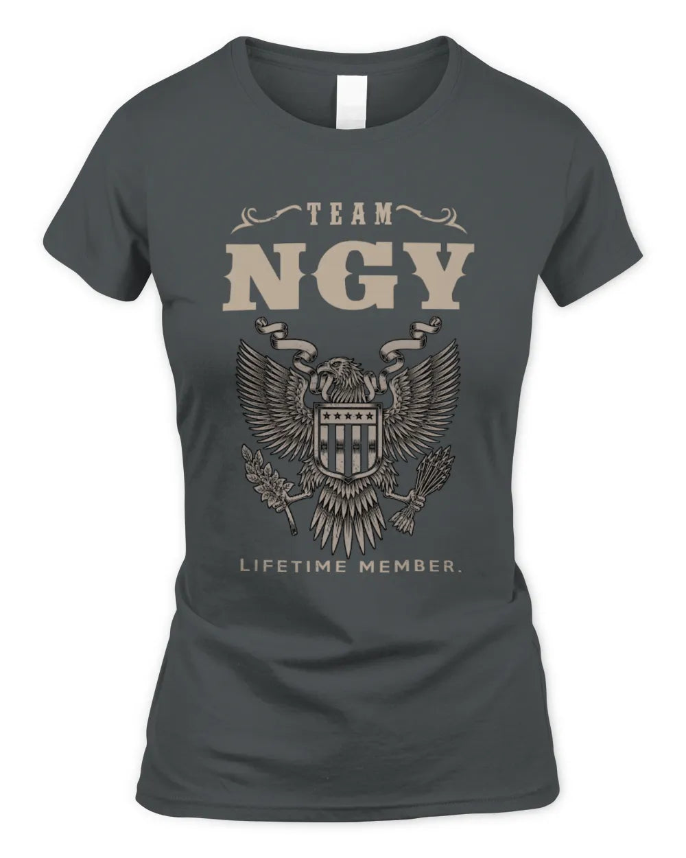 NGY TP06-K82 – Personalized Classic Style Apparel “Team NAME Lifetime Member” - Women's Standard T-Shirt - Charcoal