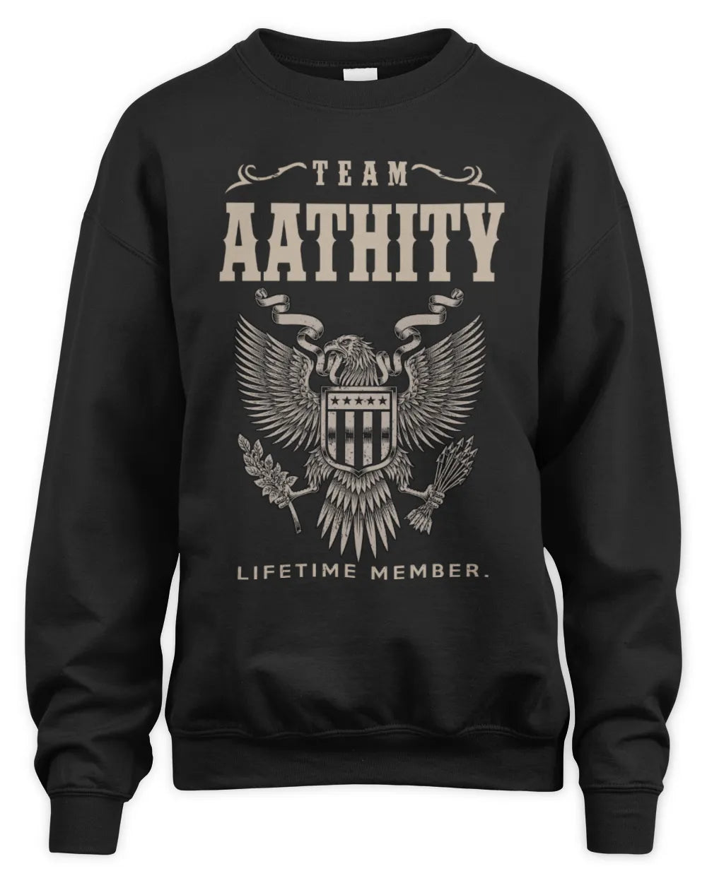 AATHITY TP06-K82 – Personalized Classic Style Apparel “Team NAME Lifetime Member” - Unisex Sweatshirt - Black