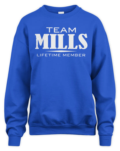 MILLS BL62-K4-128 - Personalized “Team NAME Lifetime Member” - Unisex Sweatshirt - Royal