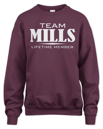 MILLS BL62-K4-128 - Personalized “Team NAME Lifetime Member” - Unisex Sweatshirt - Maroon