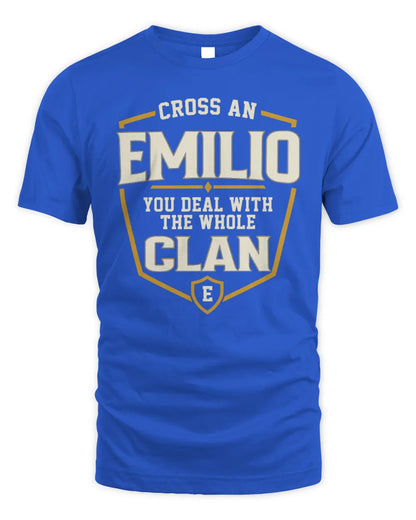 EMILIO NT1-K008 Cross A/An NAME, You Deal With the Whole Clan | Personalized Vintage T-Shirt - Unisex Standard T-Shirt - Royal