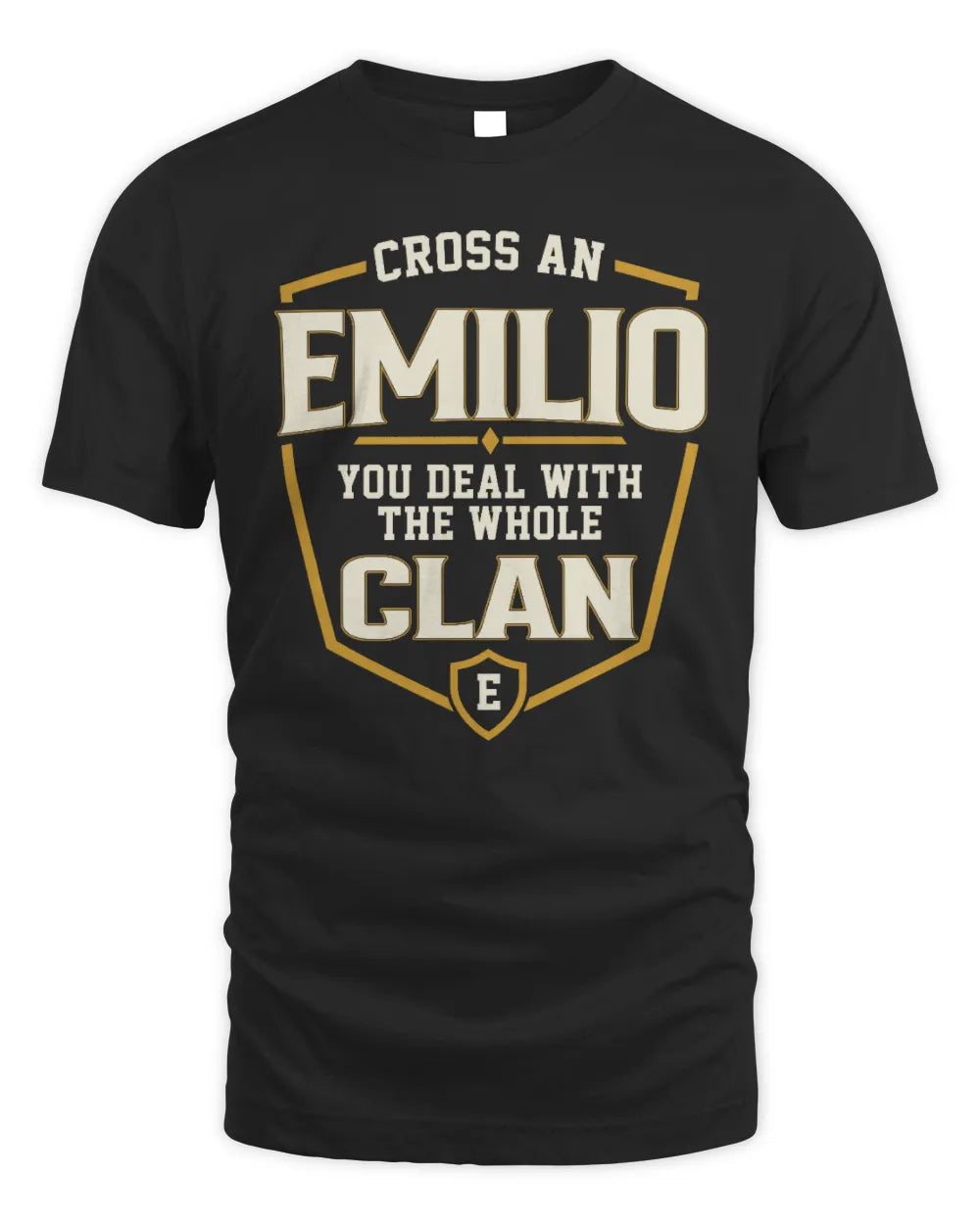 EMILIO NT1-K008 Cross A/An NAME, You Deal With the Whole Clan | Personalized Vintage T-Shirt - Unisex Standard T-Shirt - Black
