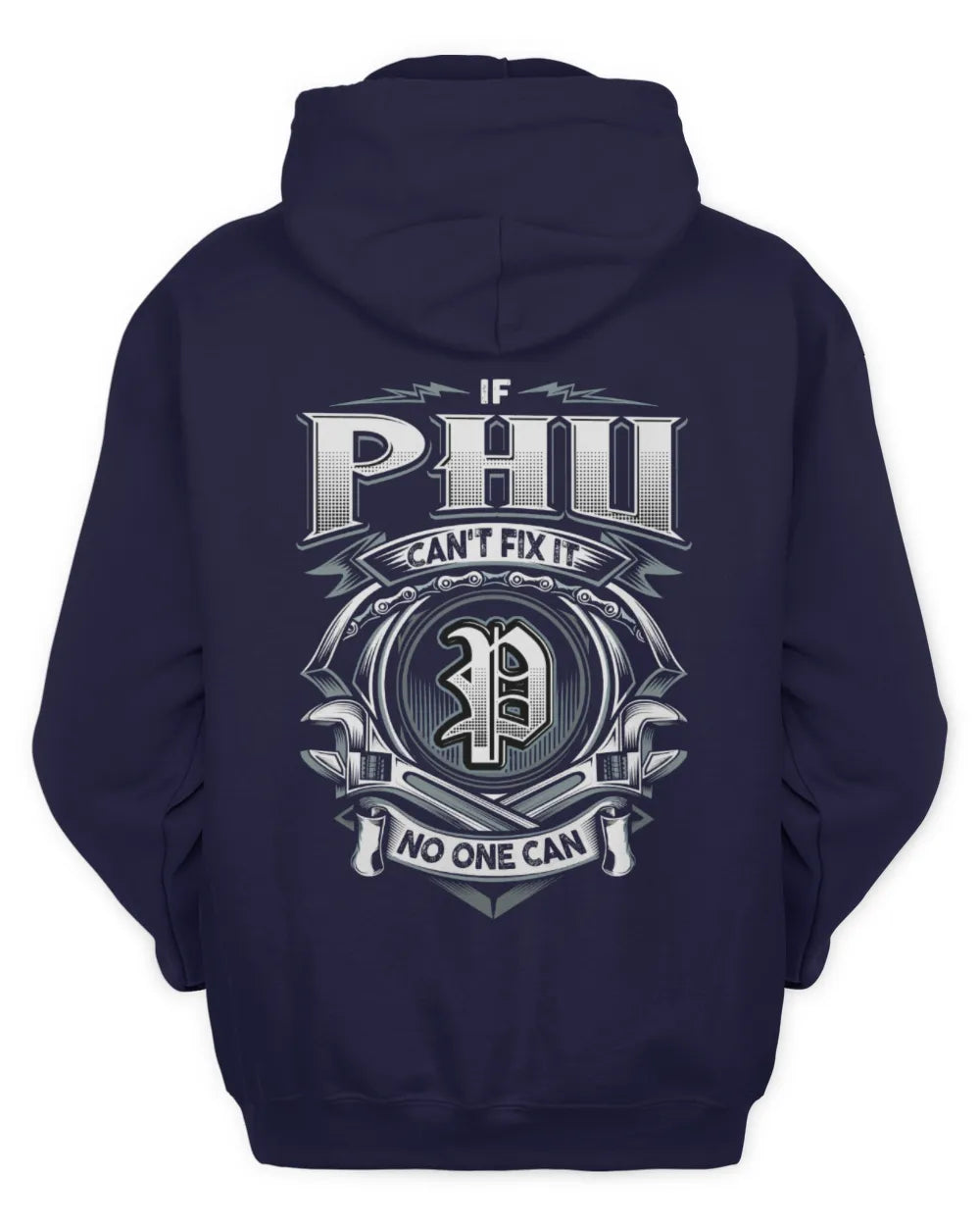 PHU AP81-K4-626 - Personalized Ahmed Quote Apparel “If Ahmed Can't Fix It, No One Can” - Unisex Hoodie - Navy