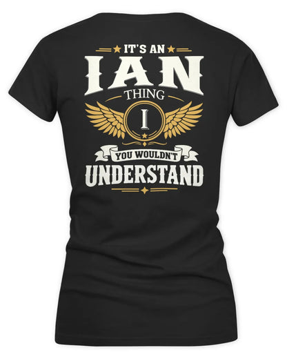 IAN KT06-M008 It’s a [NAME] Thing – You Wouldn’t Understand | Personalized Vintage T-Shirt - Women's V-Neck T-Shirt - Black
