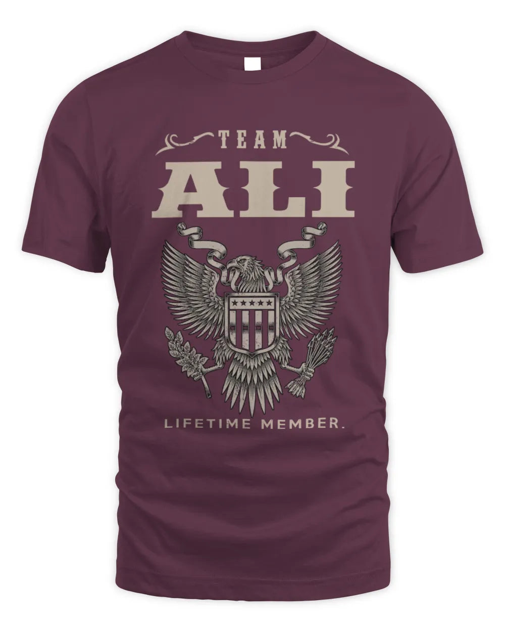 ALI TP06-K82 – Personalized Classic Style Apparel “Team NAME Lifetime Member” - Unisex Standard T-Shirt - Maroon
