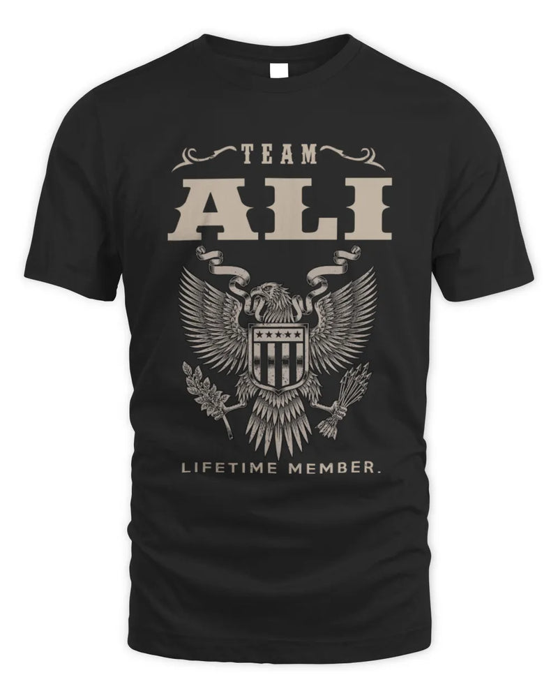 ALI TP06-K82 – Personalized Classic Style Apparel “Team NAME Lifetime Member” - Unisex Standard T-Shirt - Black