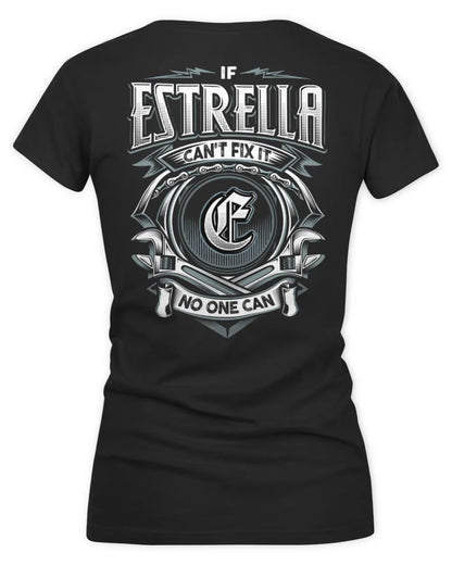 ESTRELLA AP81-K4-626 - Personalized Ahmed Quote Apparel “If Ahmed Can't Fix It, No One Can” - Women's V-Neck T-Shirt - Black