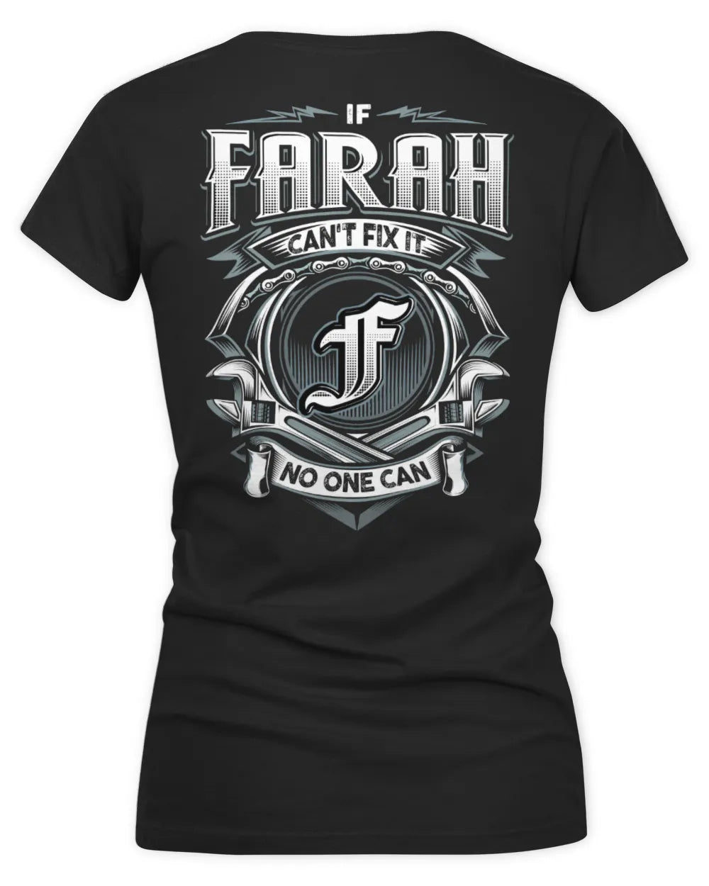 FARAH AP81-K4-626 - Personalized Ahmed Quote Apparel “If Ahmed Can't Fix It, No One Can” - Women's V-Neck T-Shirt - Black