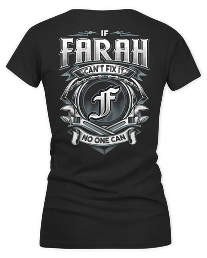 FARAH AP81-K4-626 - Personalized Ahmed Quote Apparel “If Ahmed Can't Fix It, No One Can” - Women's V-Neck T-Shirt - Black