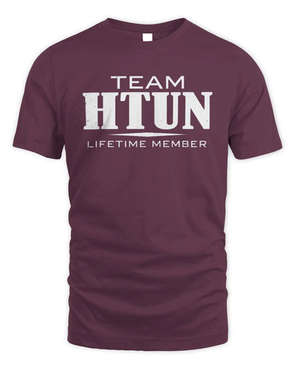HTUN BL62-K4-128 - Personalized “Team NAME Lifetime Member” - Unisex Standard T-Shirt - Maroon
