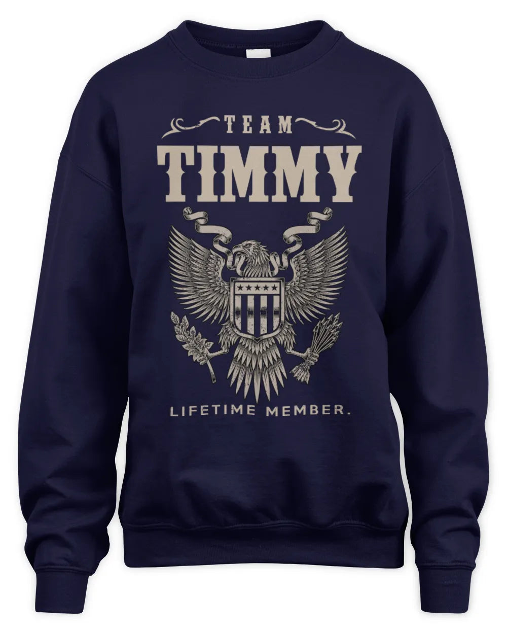 TIMMY TP06-K82 – Personalized Classic Style Apparel “Team NAME Lifetime Member” - Unisex Sweatshirt - Navy