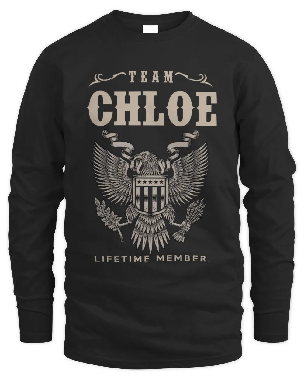 CHLOE TP06-K82 – Personalized Classic Style Apparel “Team NAME Lifetime Member” - Men's Long Sleeved T-Shirt - Black