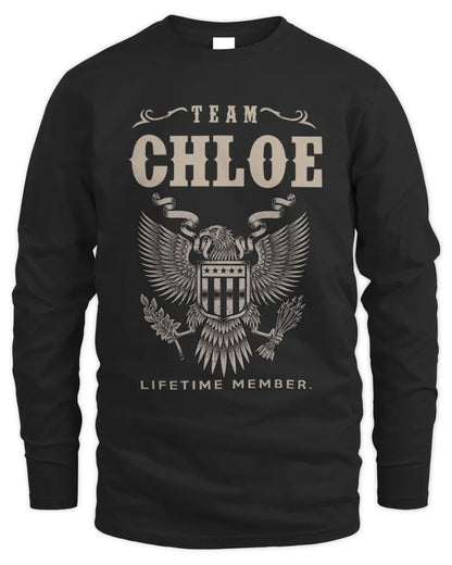 CHLOE TP06-K82 – Personalized Classic Style Apparel “Team NAME Lifetime Member” - Men's Long Sleeved T-Shirt - Black