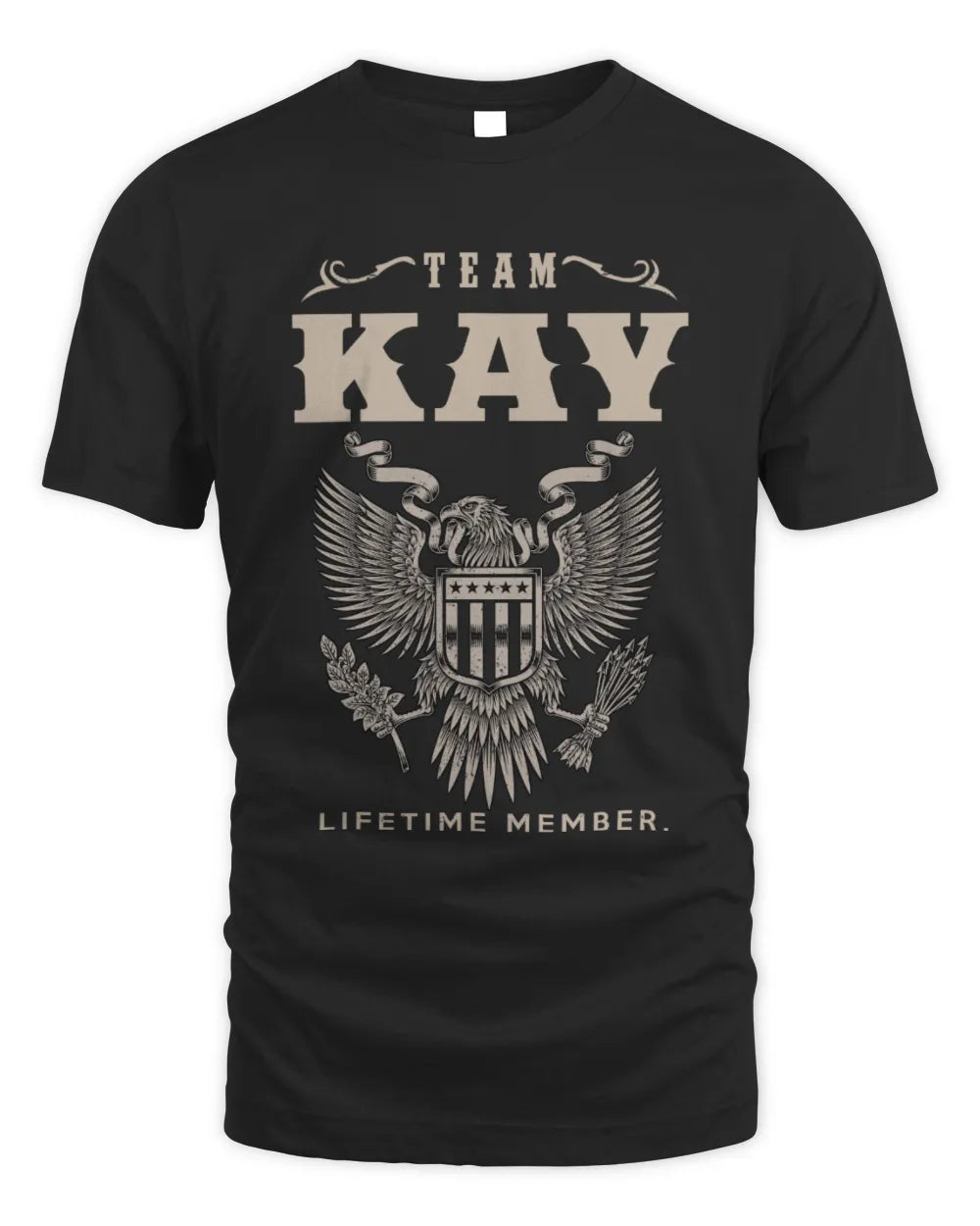 KAY TP06-K82 – Personalized Classic Style Apparel “Team NAME Lifetime Member” - Unisex Standard T-Shirt - Black
