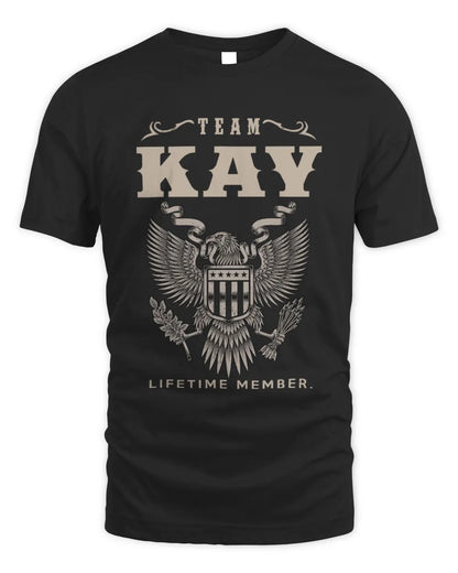 KAY TP06-K82 – Personalized Classic Style Apparel “Team NAME Lifetime Member” - Unisex Standard T-Shirt - Black