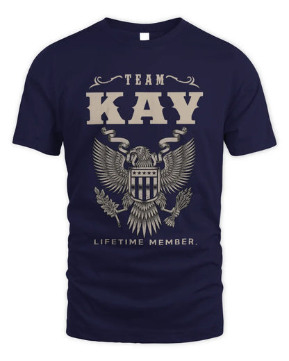 KAY TP06-K82 – Personalized Classic Style Apparel “Team NAME Lifetime Member” - Unisex Standard T-Shirt - Navy