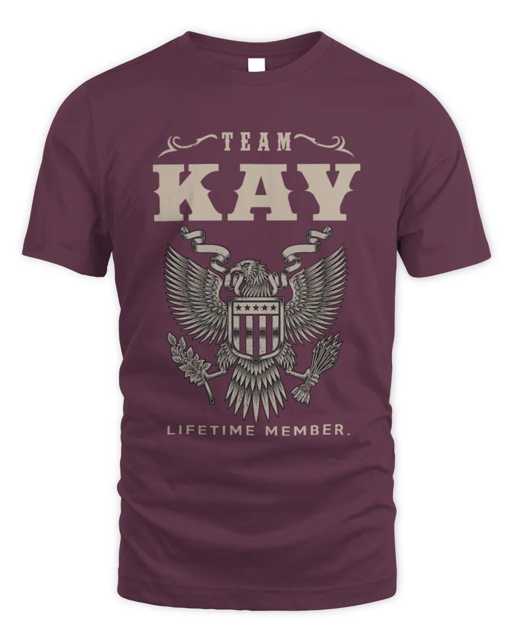 KAY TP06-K82 – Personalized Classic Style Apparel “Team NAME Lifetime Member” - Unisex Standard T-Shirt - Maroon