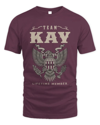 KAY TP06-K82 – Personalized Classic Style Apparel “Team NAME Lifetime Member” - Unisex Standard T-Shirt - Maroon