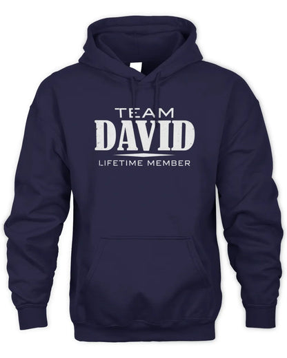 DAVID BL62-K4-128 - Personalized “Team NAME Lifetime Member” - Unisex Hoodie - Navy