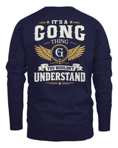 GONG KT06-M008 It’s a [NAME] Thing – You Wouldn’t Understand | Personalized Vintage T-Shirt - Men's Long Sleeved T-Shirt - Navy
