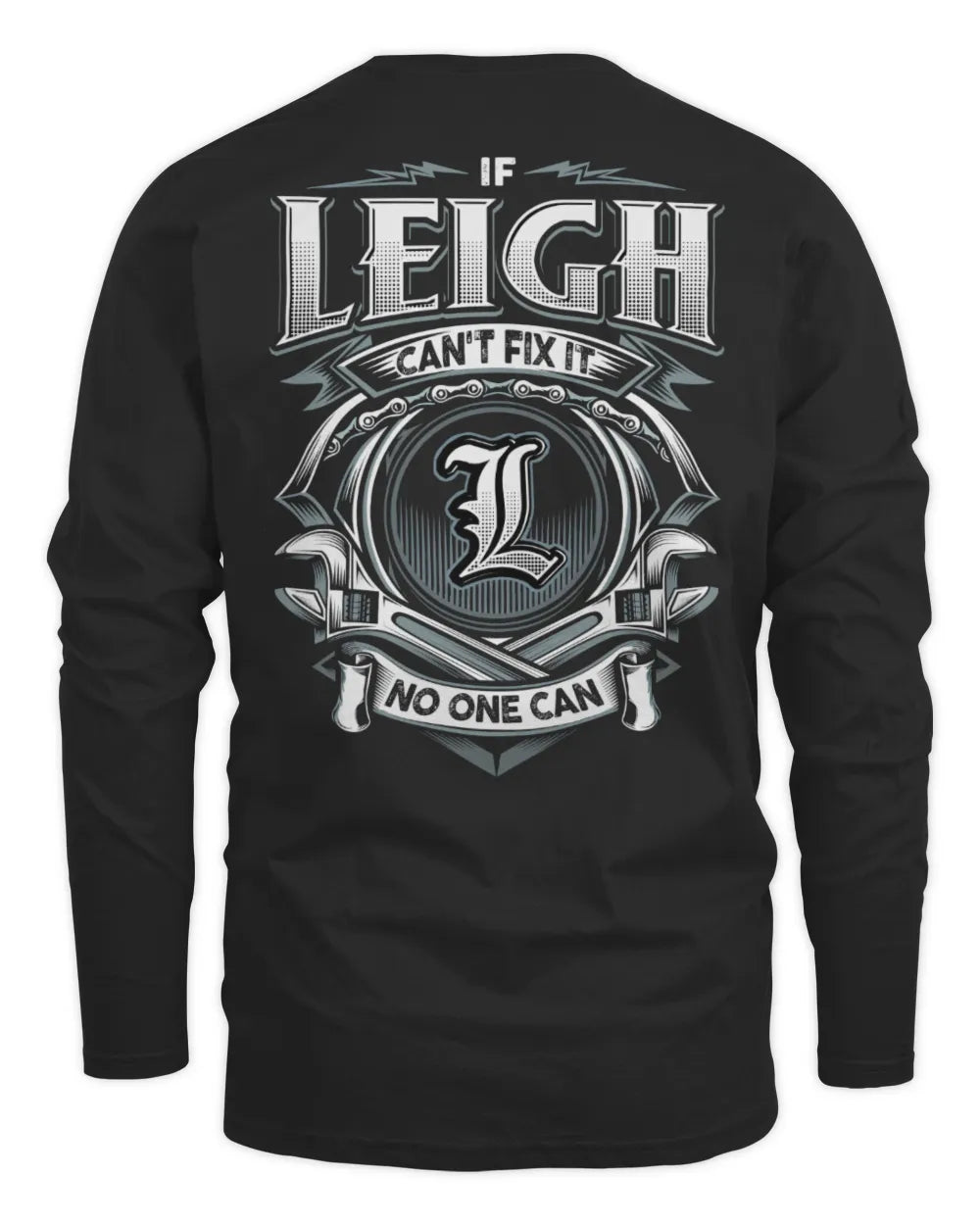 LEIGH AP81-K4-626 - Personalized Ahmed Quote Apparel “If Ahmed Can't Fix It, No One Can” - Men's Long Sleeved T-Shirt - Black