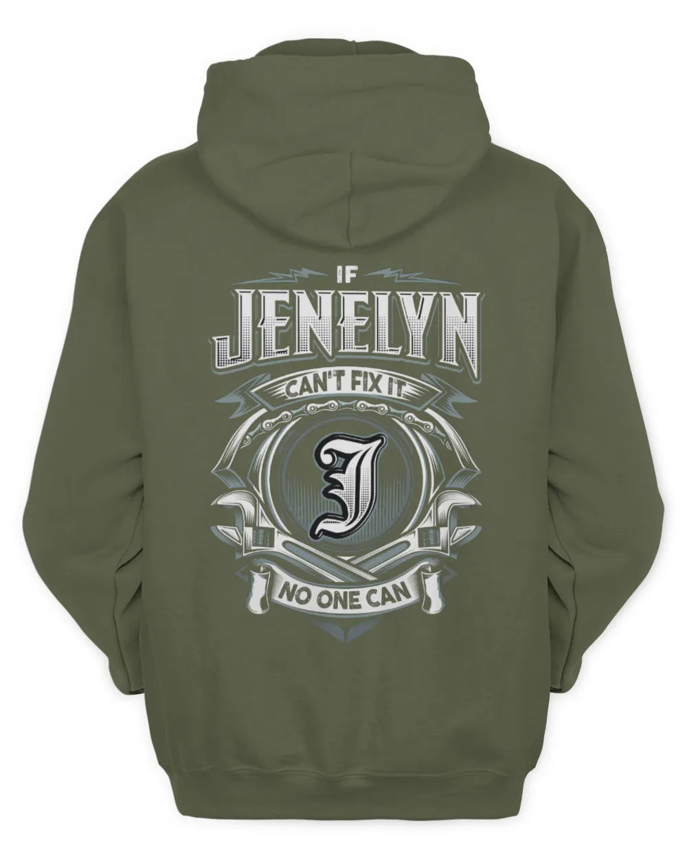 JENELYN AP81-K4-626 - Personalized Ahmed Quote Apparel “If Ahmed Can't Fix It, No One Can” - Unisex Hoodie - Military Green