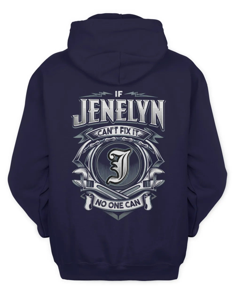 JENELYN AP81-K4-626 - Personalized Ahmed Quote Apparel “If Ahmed Can't Fix It, No One Can” - Unisex Hoodie - Navy
