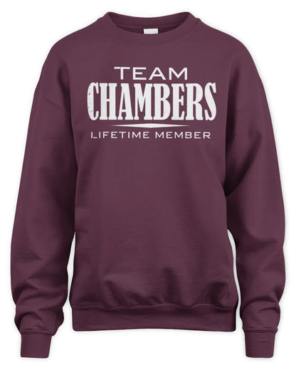 CHAMBERS BL62-K4-128 - Personalized “Team NAME Lifetime Member” - Unisex Sweatshirt - Maroon