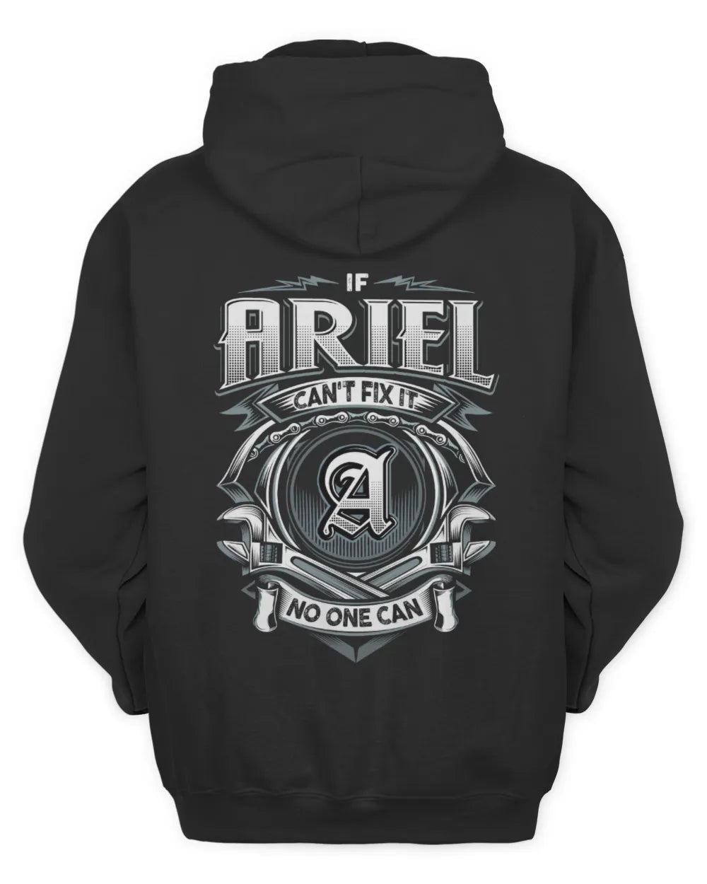 ARIEL AP81-K4-626 - Personalized Ahmed Quote Apparel “If Ahmed Can't Fix It, No One Can” - Unisex Hoodie - Black