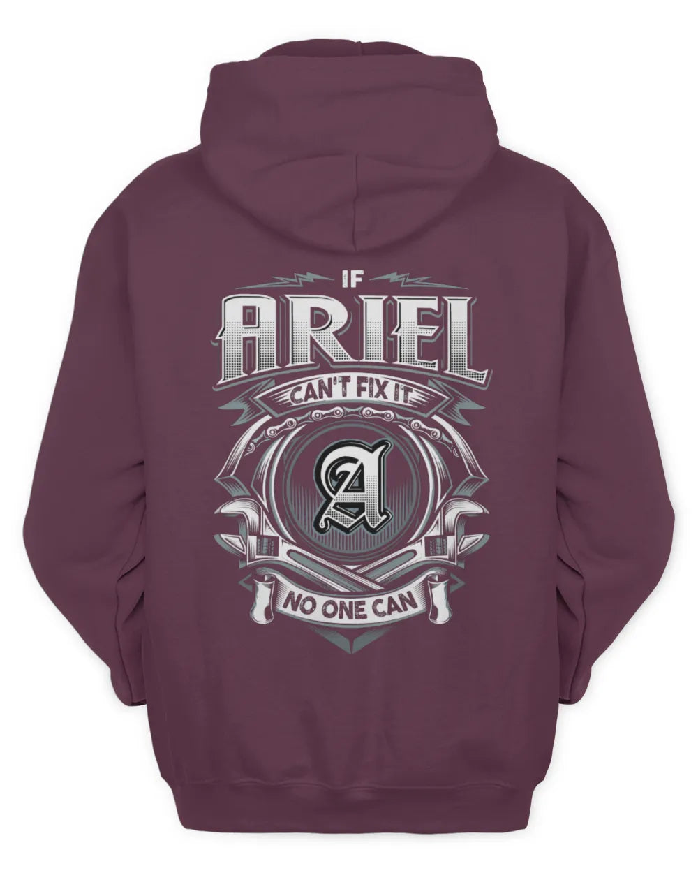 ARIEL AP81-K4-626 - Personalized Ahmed Quote Apparel “If Ahmed Can't Fix It, No One Can” - Unisex Hoodie - Maroon