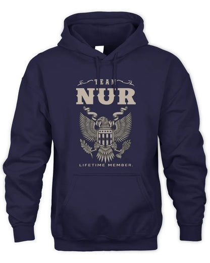 NUR TP06-K82 – Personalized Classic Style Apparel “Team NAME Lifetime Member” - Unisex Hoodie - Navy