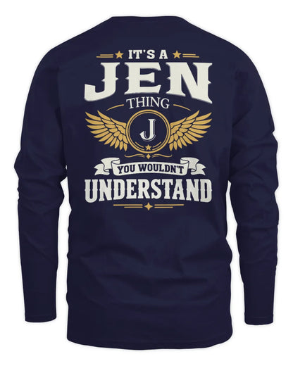 JEN KT06-M008 It’s a [NAME] Thing – You Wouldn’t Understand | Personalized Vintage T-Shirt - Men's Long Sleeved T-Shirt - Navy