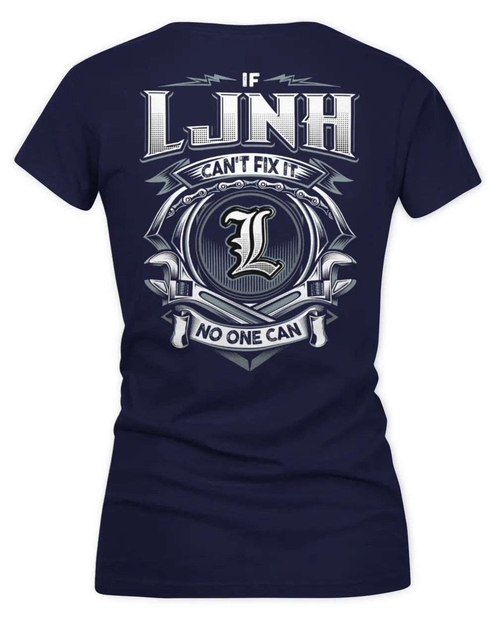 LJNH AP81-K4-626 - Personalized Ahmed Quote Apparel “If Ahmed Can't Fix It, No One Can” - Women's V-Neck T-Shirt - Navy