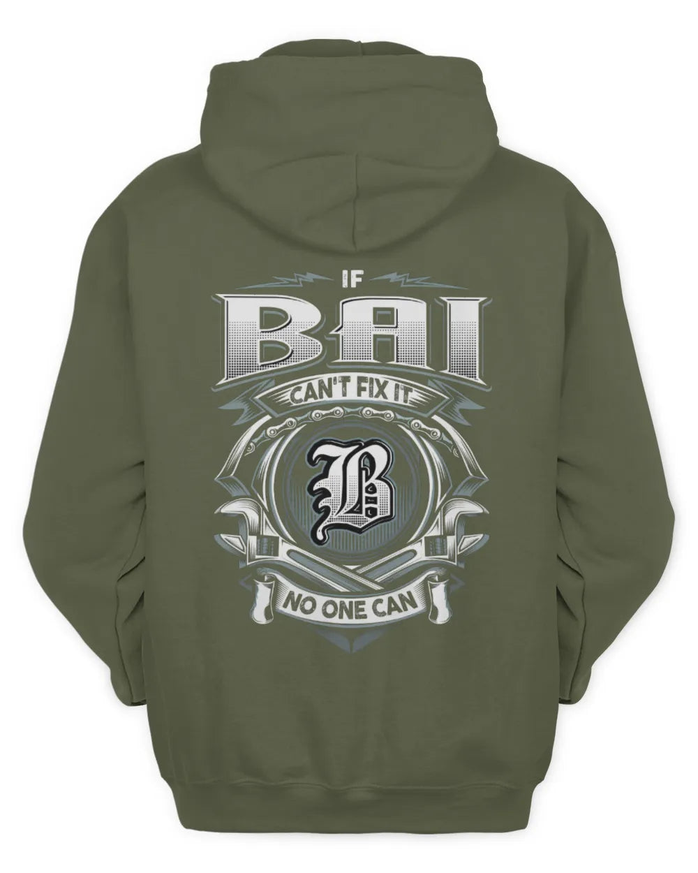BAI AP81-K4-626 - Personalized Ahmed Quote Apparel “If Ahmed Can't Fix It, No One Can” - Unisex Hoodie - Military Green