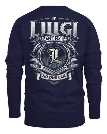 LUIGI AP81-K4-626 - Personalized Ahmed Quote Apparel “If Ahmed Can't Fix It, No One Can” - Men's Long Sleeved T-Shirt - Navy