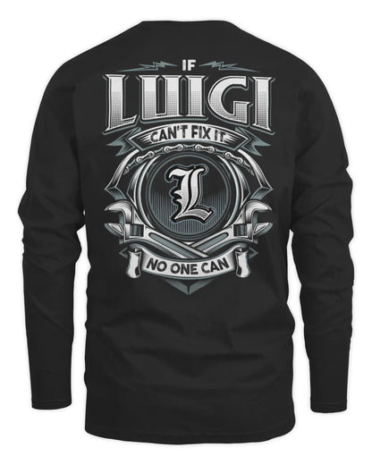 LUIGI AP81-K4-626 - Personalized Ahmed Quote Apparel “If Ahmed Can't Fix It, No One Can” - Men's Long Sleeved T-Shirt - Black