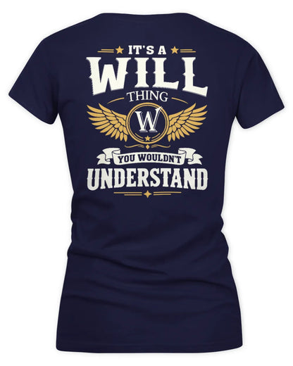 WILL KT06-M008 It’s a [NAME] Thing – You Wouldn’t Understand | Personalized Vintage T-Shirt - Women's V-Neck T-Shirt - Navy