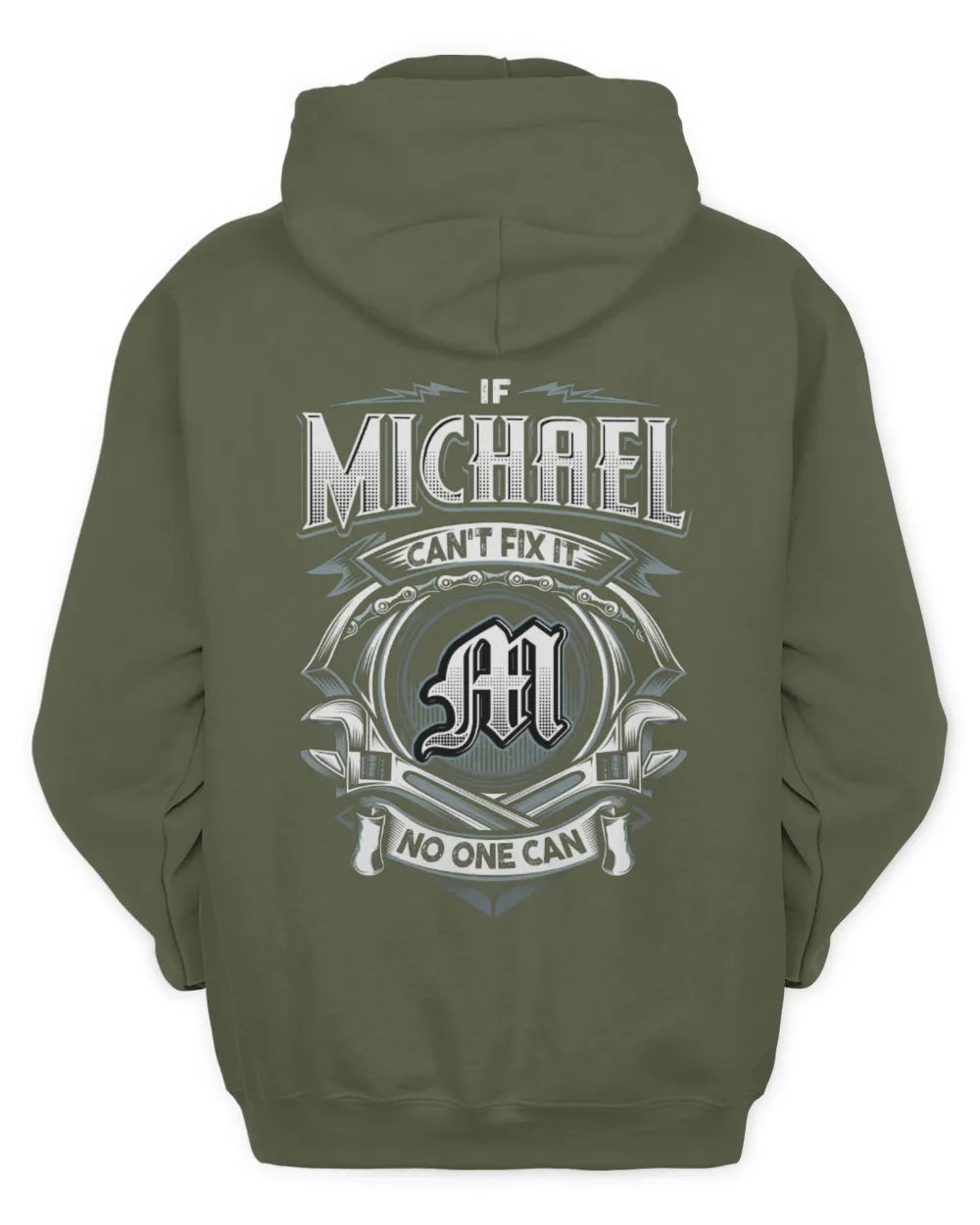 MICHAEL AP81-K4-626 - Personalized Ahmed Quote Apparel “If Ahmed Can't Fix It, No One Can” - Unisex Hoodie - Military Green